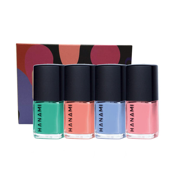 Hanami Nail Polish Collection Voyage 9ml x 4 Pack (contains: Melody Day, Pink Moon, Tides & Junie) - Wild Health Wellness