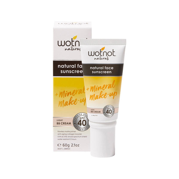 Wotnot Naturals Natural Face Sunscreen SPF 40 (Mineral Make-Up) Light BB Cream 60g - Wild Health Wellness
